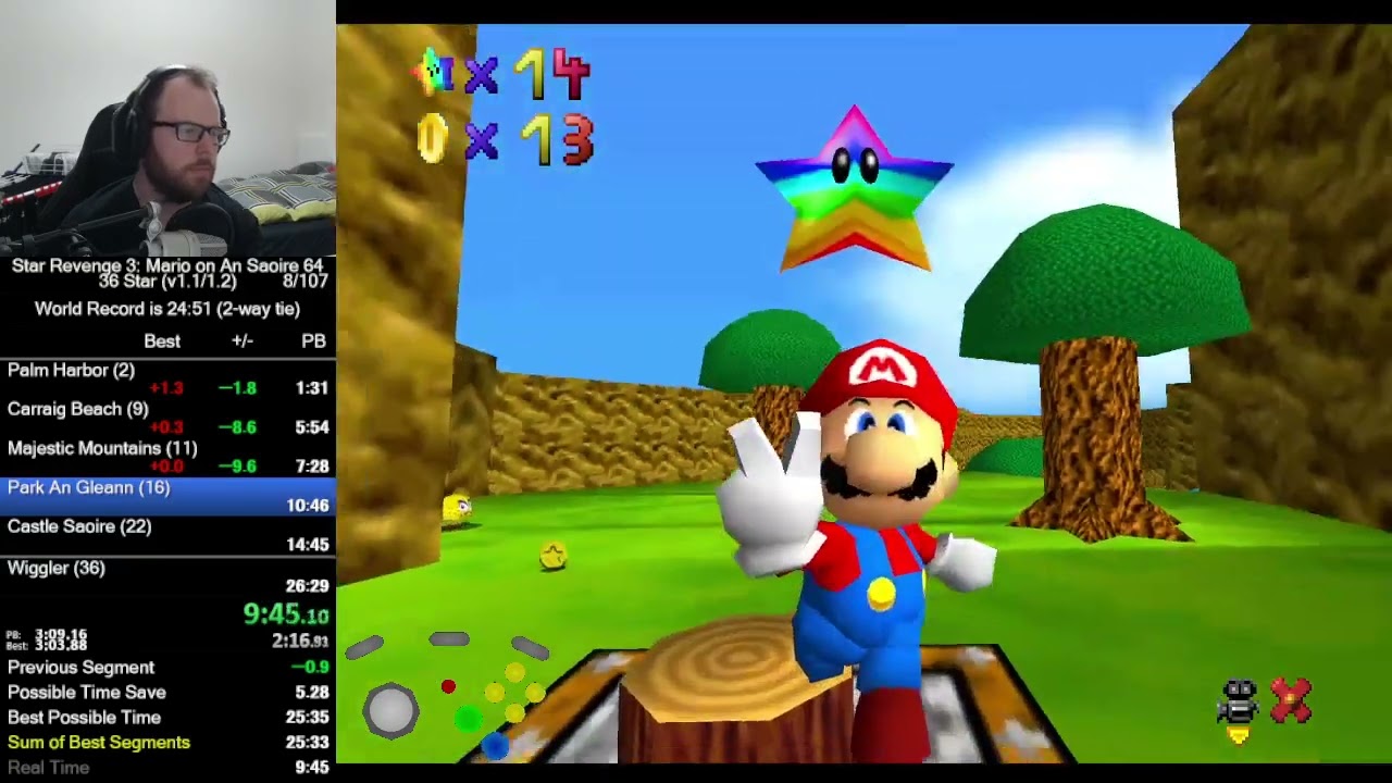 Star Revenge 3: Mario on An Saoire - 36 Star Speedrun in 25:44
