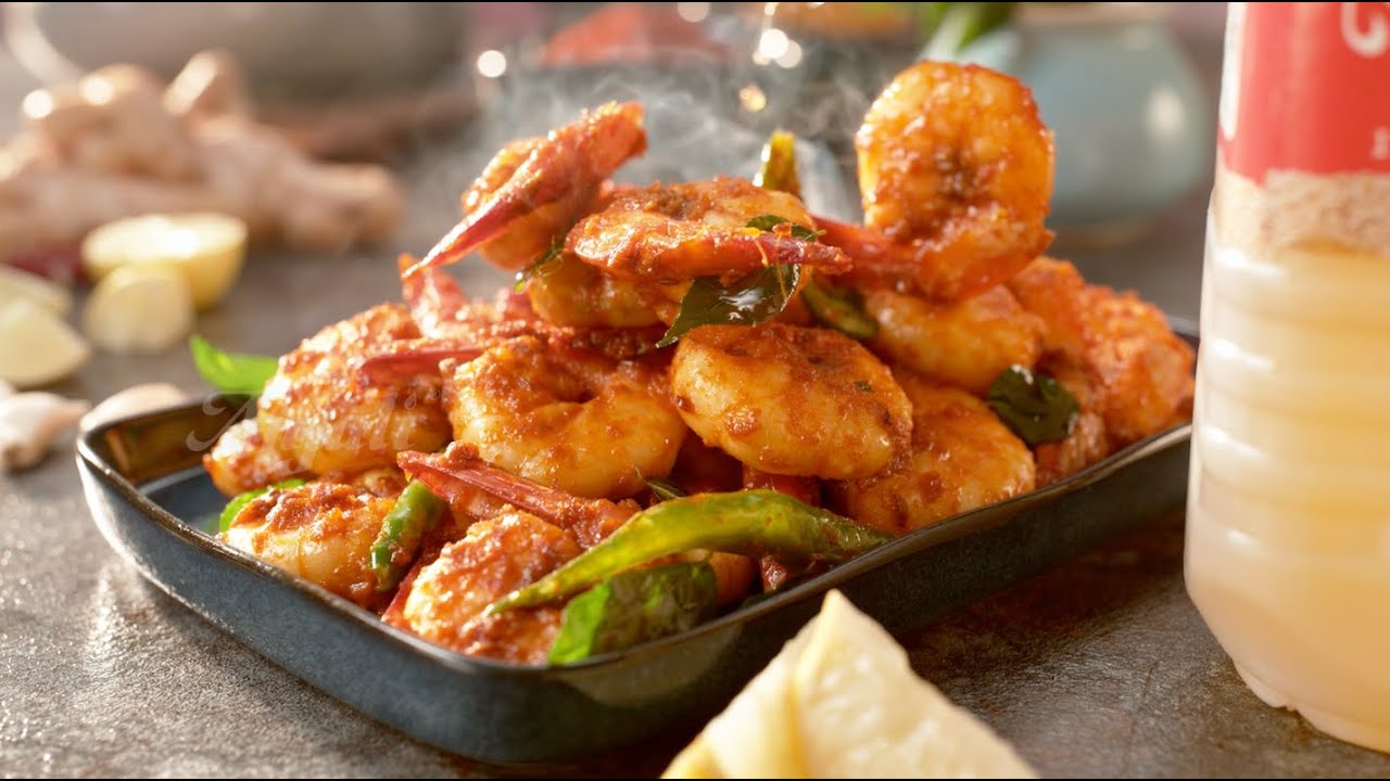 Spicy South Indian Prawn Fry | Eral Varuval Recipe |  Anjali Cold Pressed Sesame Oil