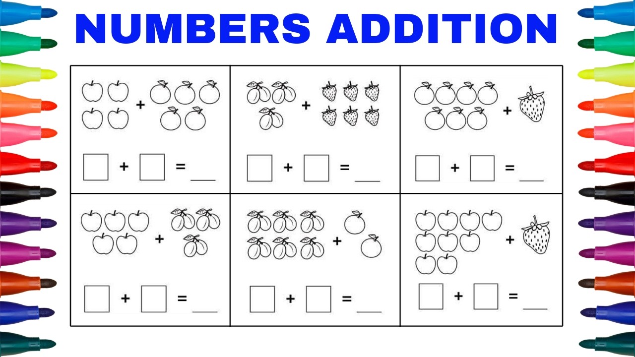 Numbers Addition for Kids | Learn Addition with Pictures | बच्चों के लिए वस्तुओं के साथ जोड़ सीखें