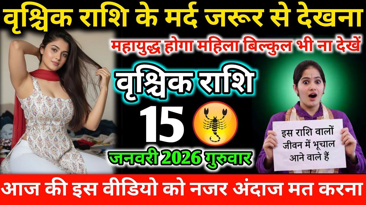 #वृश्चिक राशि के मर्द जरूर से देखना महायुद्ध होगा महिला बिल्कुल भी ना देखें 15 जनवरी 2026 गुरुवार