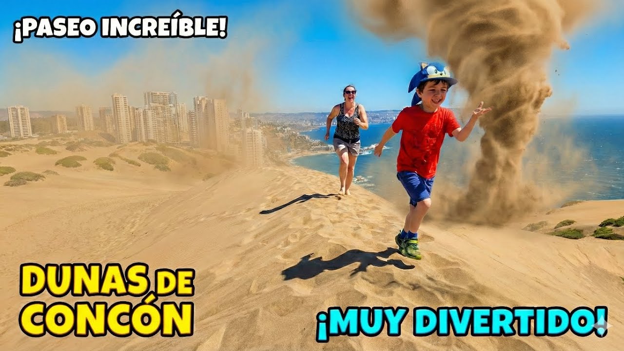 ¡NOS ATRAPÓ UN TORNADO DE ARENA! 🌪️😱 Dunas de Concón mejor panorama para niños