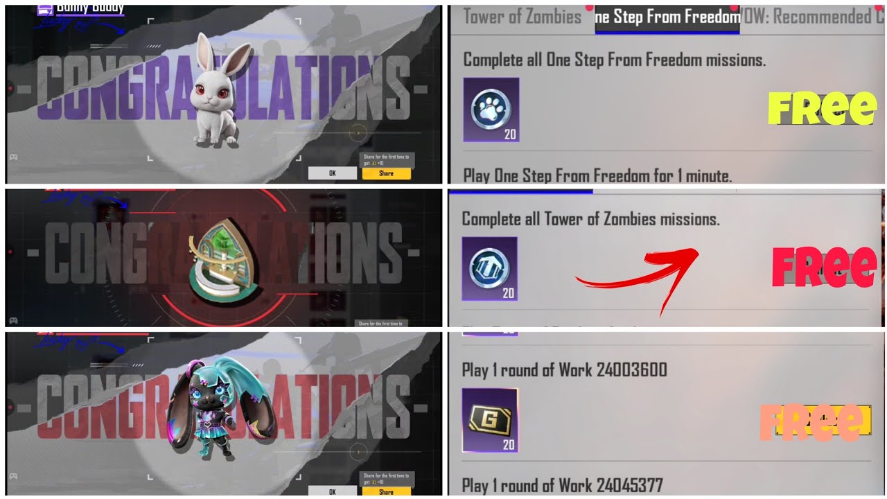  HOME  POP BATTLE DONE PK7 MY  FREE VICTORY BOOGIE BUDDY SET free6 BUNNY BUDDY PUBGM BGMI 