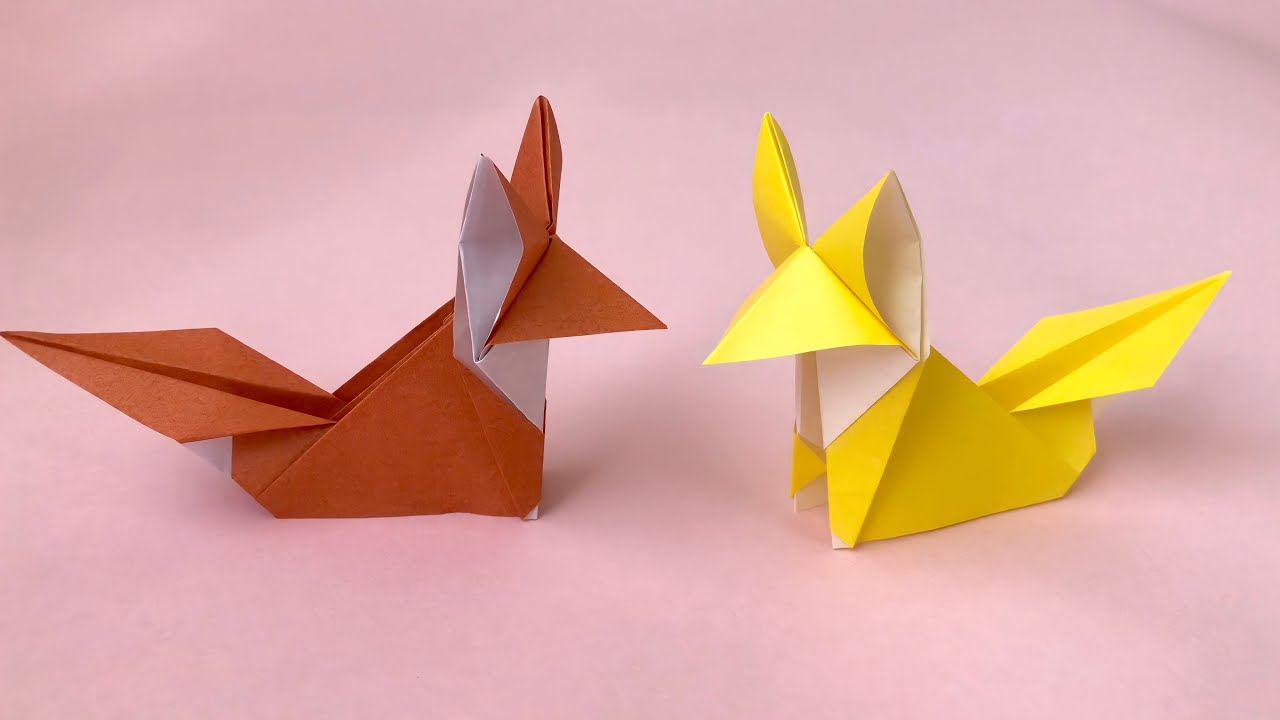 【折り紙】立体 キツネの折り方 Origami Fox  Paper Craft DIY