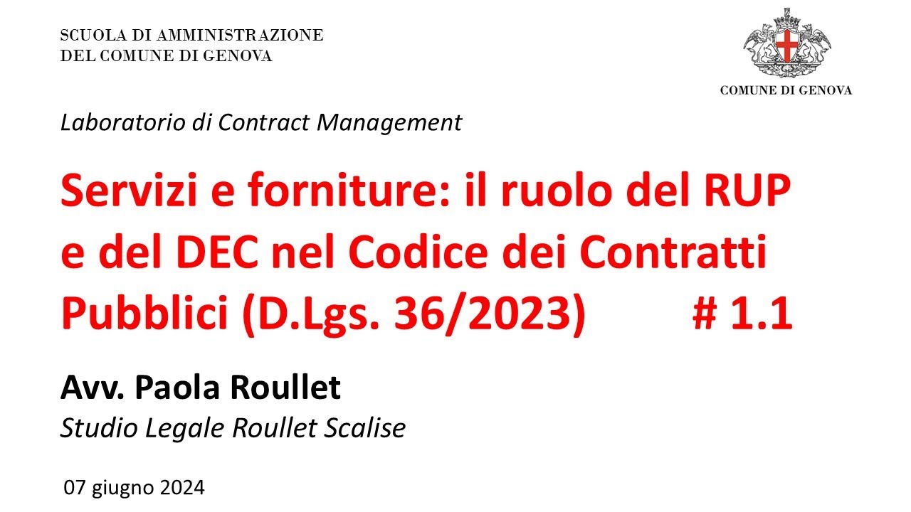 Servizi e forniture: il ruolo del RUP e del DEC 1.1