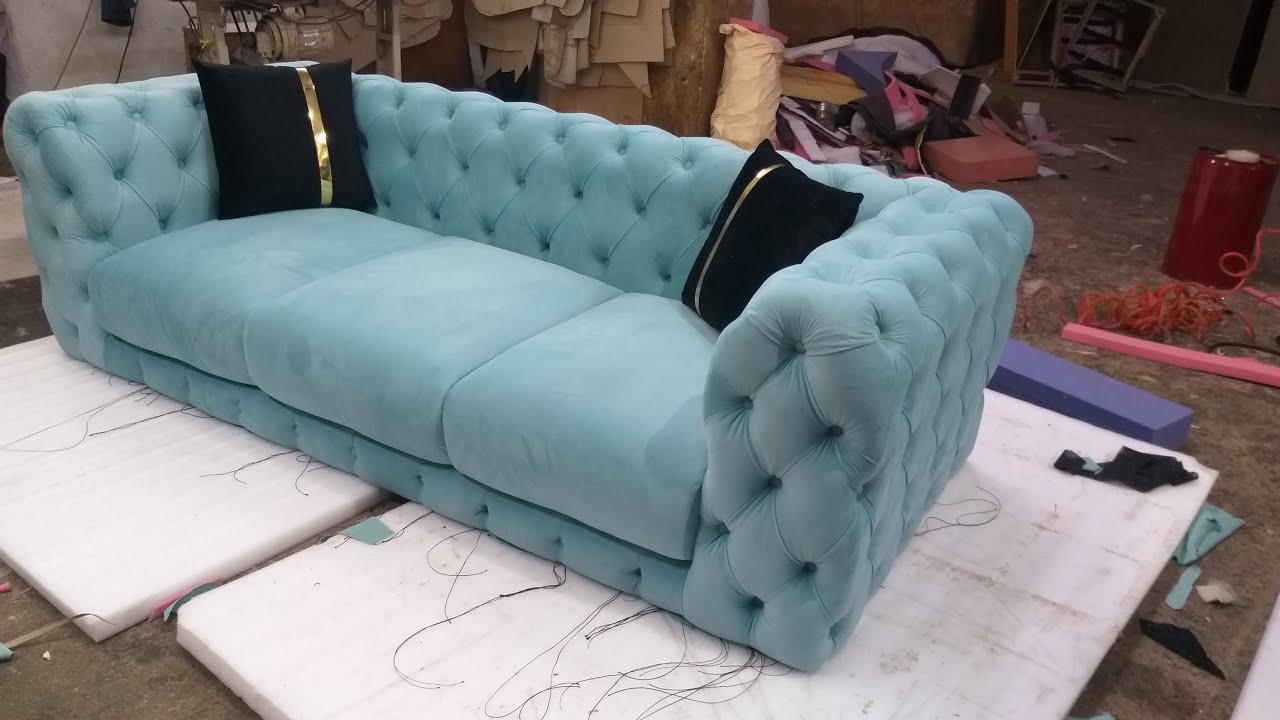 Chester sofa  3 seater with fabric buttons