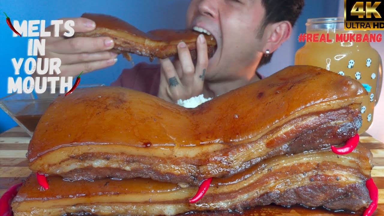 2.8KG BRAISED PORK BELLY that melts in the mouth | Mukbang Philippines | collab w/ @GENHEN kapares