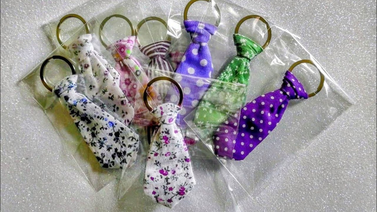 Cómo hacer llaveros con corbatas de tela y nudo ORIGINAL