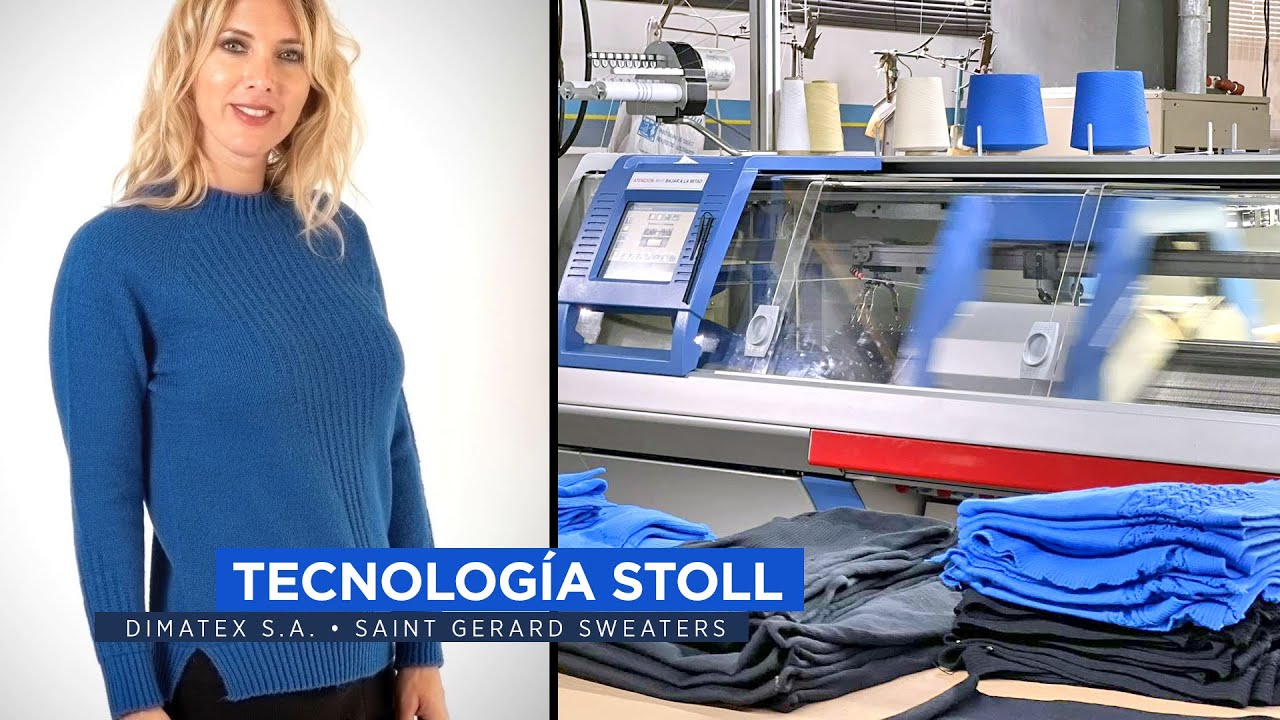Industria textil. Máquinas textiles con tecnología Stoll para la fábrica de sweaters Saint Gerard.
