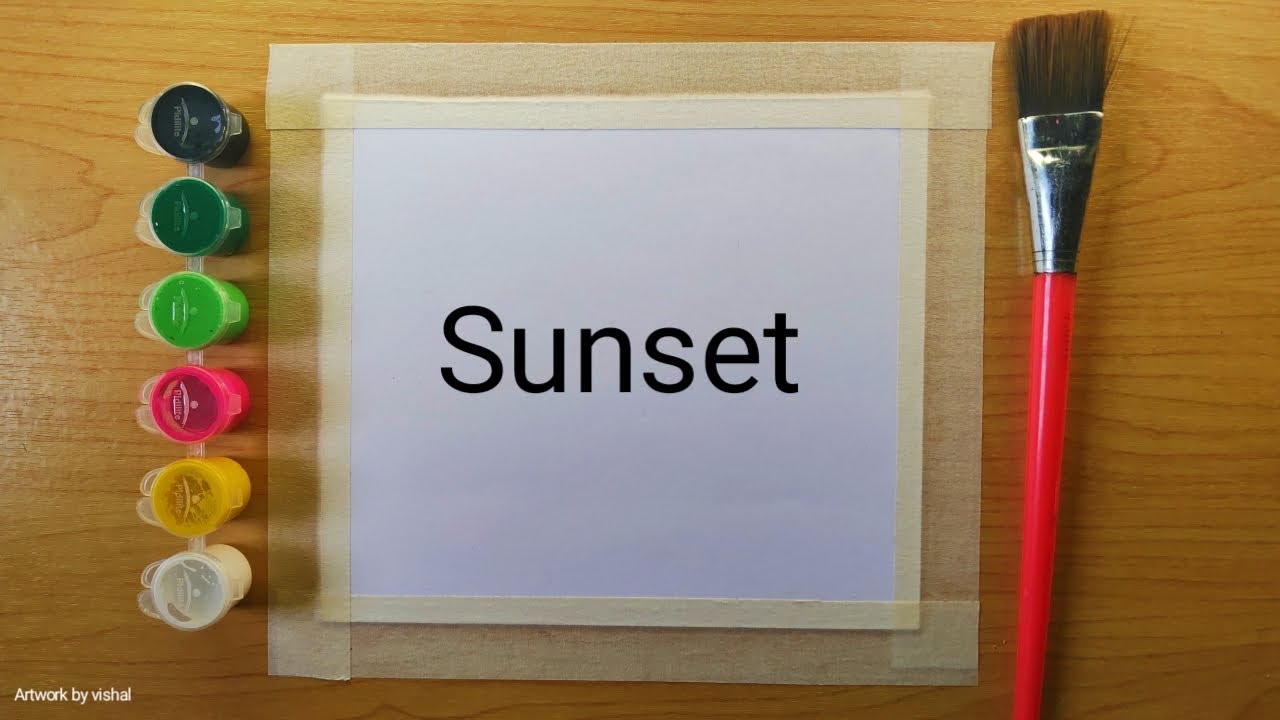 Easy Sunset Painting for Beginners, Easy painting with poster colour, Easy Drawing