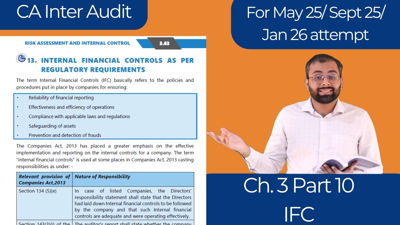 Internal Financial Controls (IFC) | CA Inter Audit Ch. 3 Part 10 | May 25/ Sept 25/ Jan 26