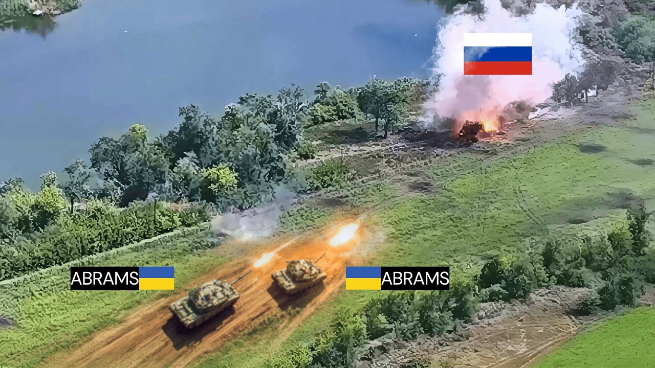 Two Ukrainian tanks face a Russian brigade alone, head-on