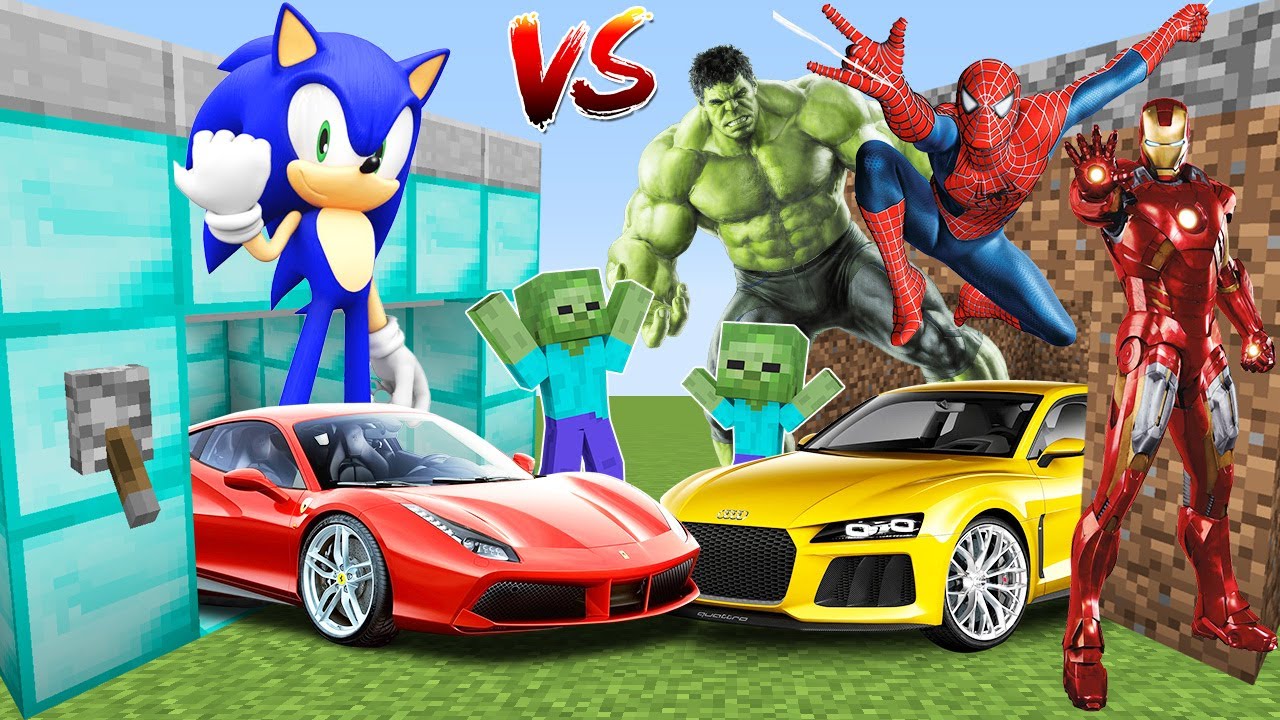 SONİC GARAJ VS SÜPER KAHRAMAN GARAJ 😱 - Minecraft