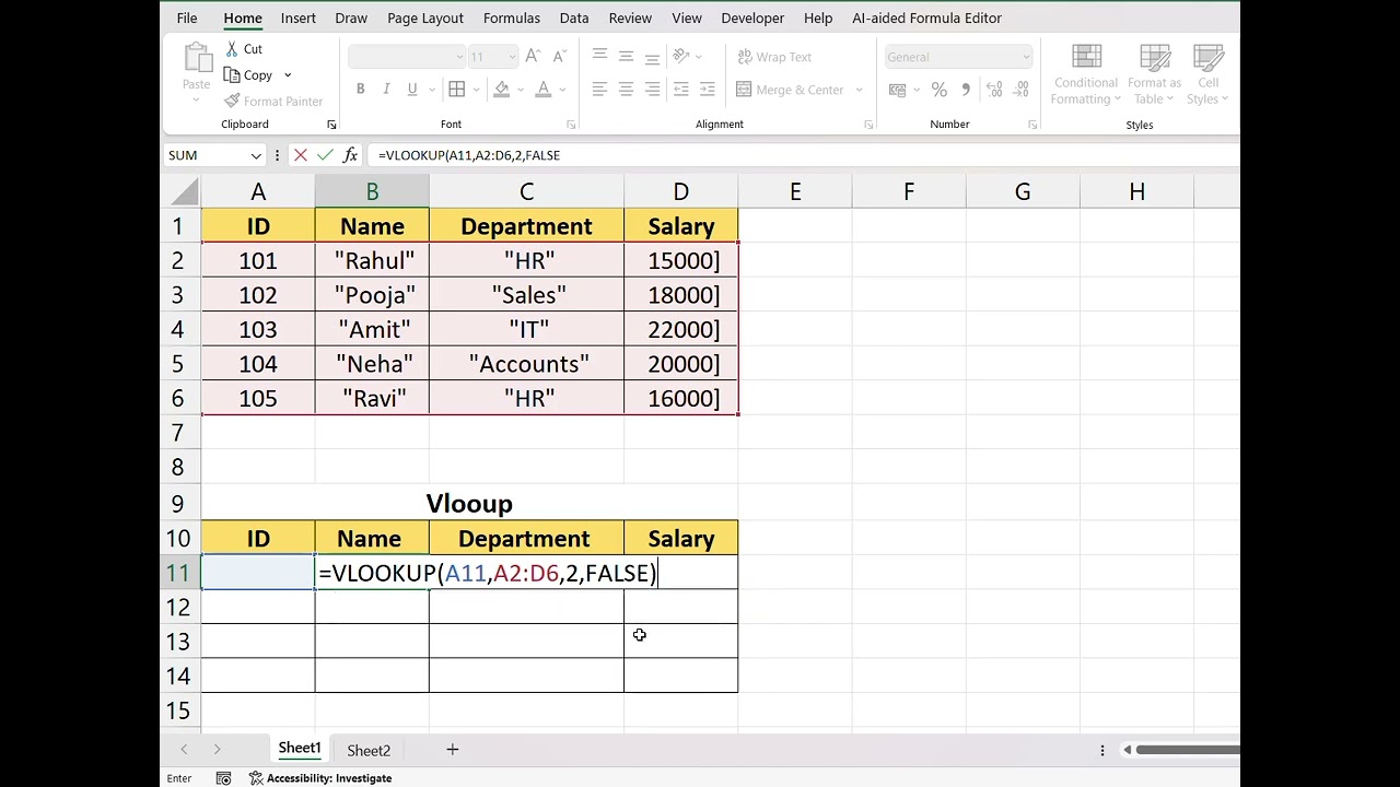 Excel VLOOKUP Function Full Explained | Beginner to Advance
