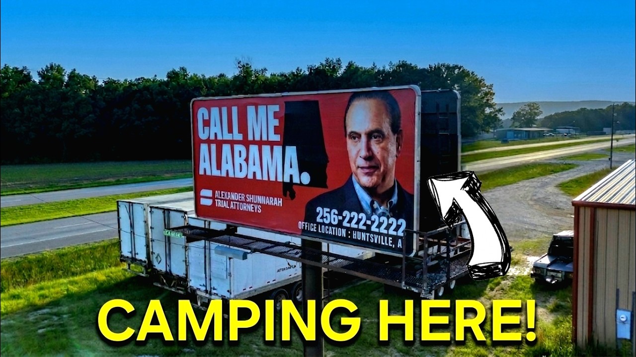 Camping Inside A  Spider Infested Highway Billboard Sign