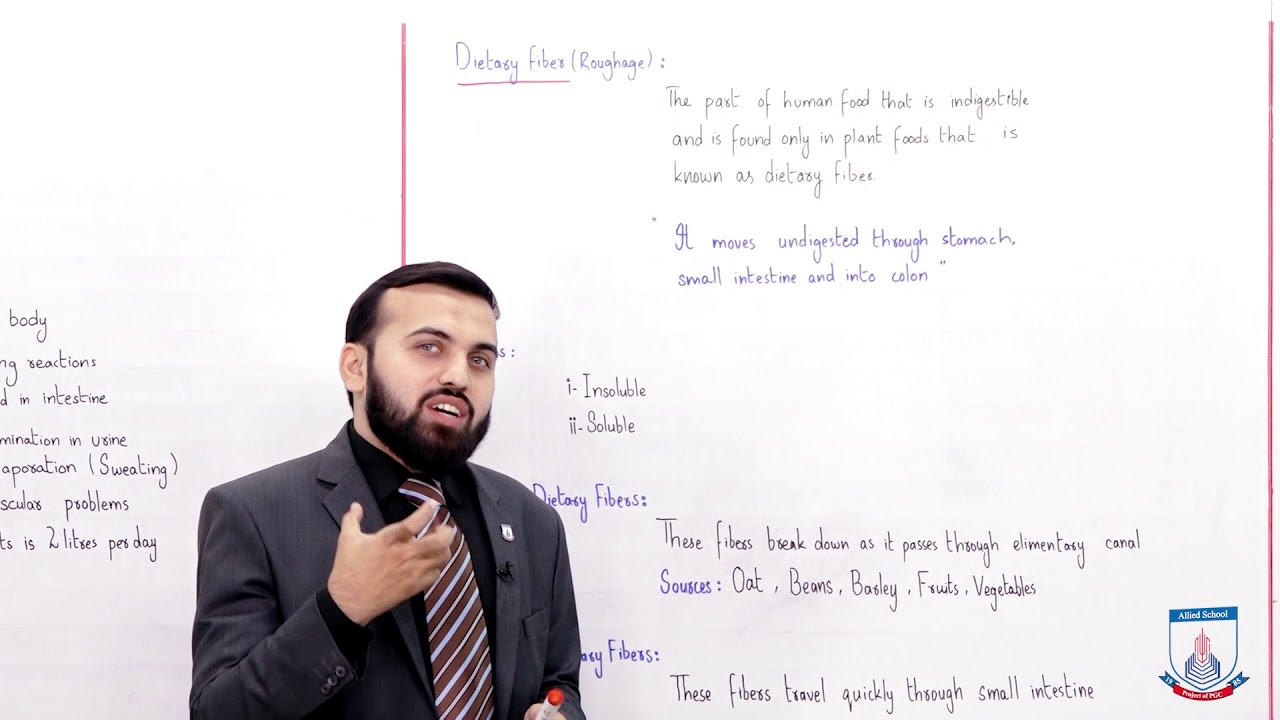Class 9 - Biology - Chapter 8 - Lecture 08 Water and Dietary Fiber - Allied Schools