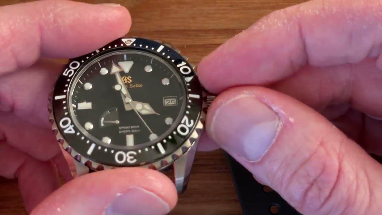 Grand Seiko titanium 200m Divers SBGA231 on Seiko polyurethane dal1bp strap