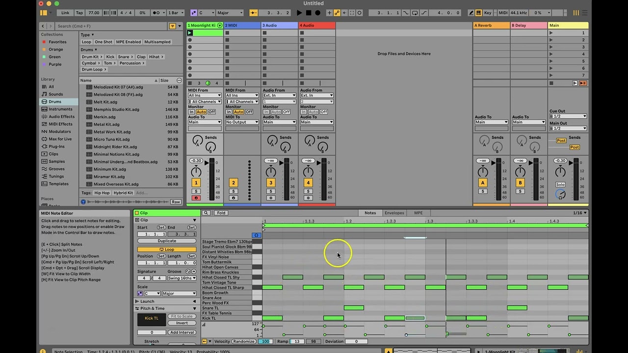 Programming Drums in Ableton Part 1 - using the mouse