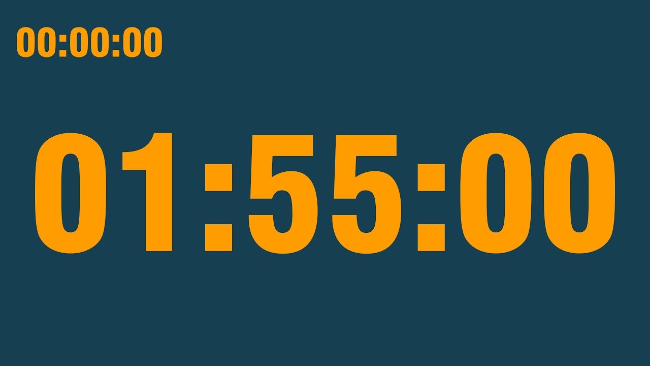 1 hour 55 minute timer (with end alarm, time elapsed and progress bar)