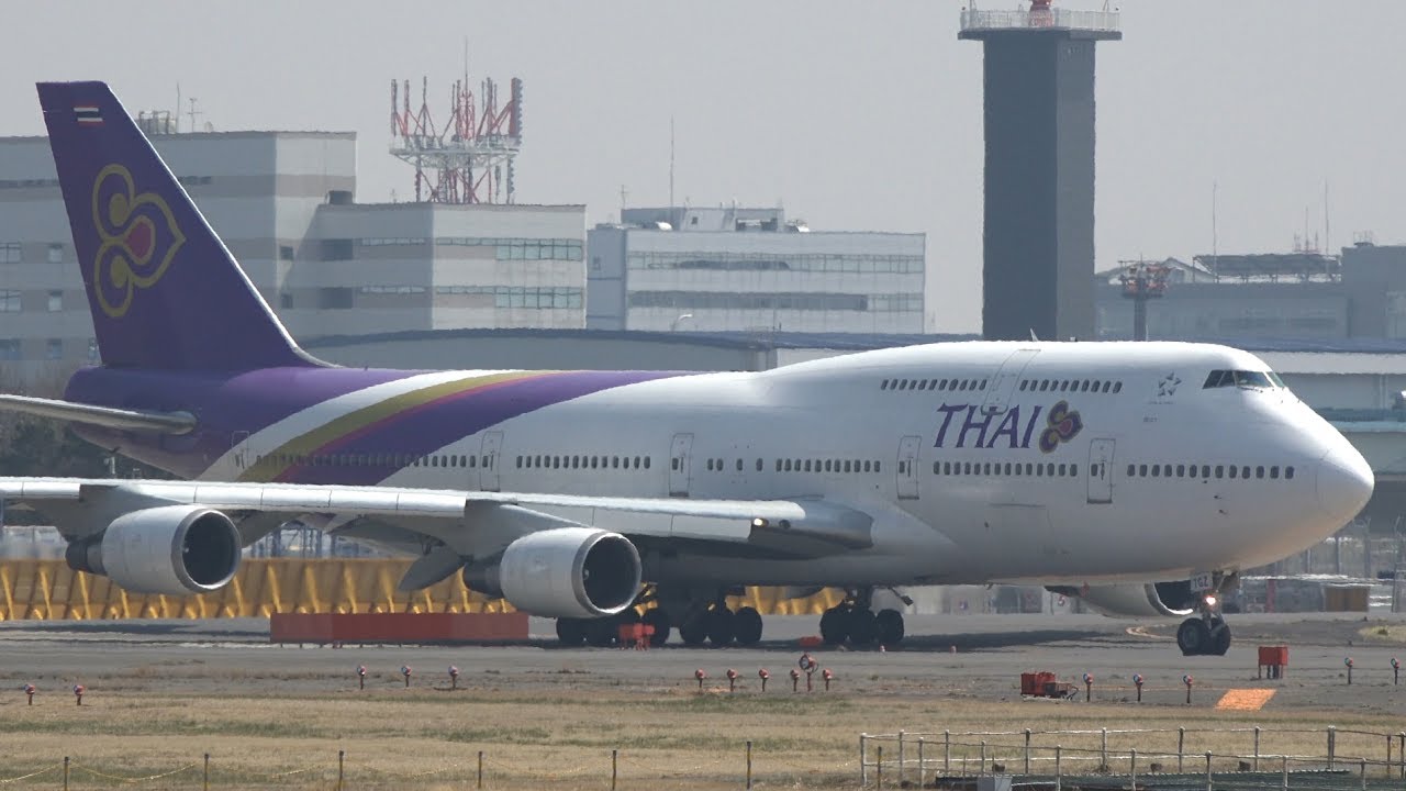 Thai Airways Boeing 747-400 HS-TGZ Takeoff from NRT 16R