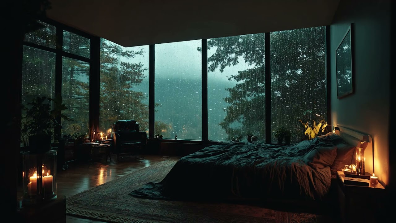 3 Hours Soft Rain & Peaceful Music 🌧️ Deep Sleep Tonight