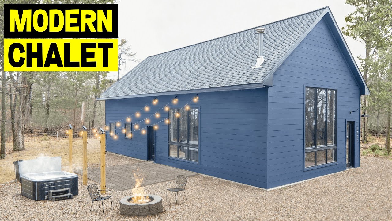 LUXURY MODERN CHALET CABIN w/ Hot Tub & 24ft Tall Ceiling! (Full Tour)