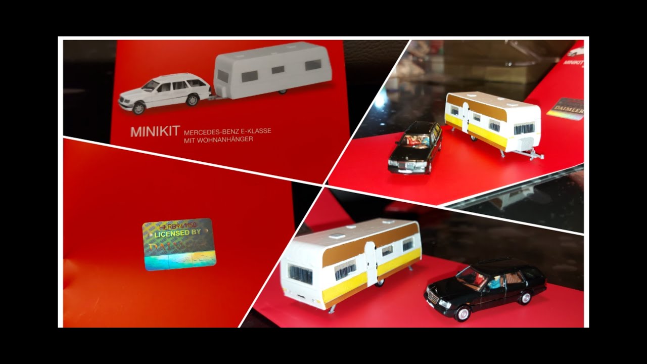 herpa Minikit Mercedes + roulotte  in 1.87 H0 kit di montaggio .Tutorial