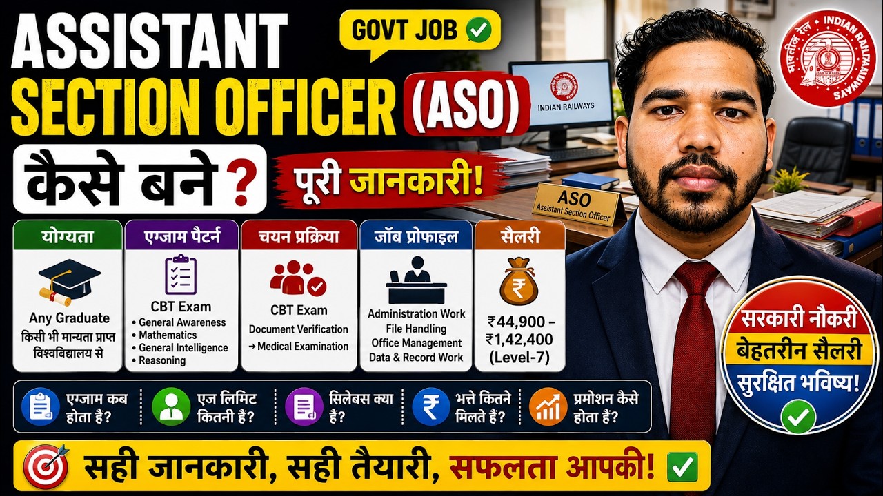 Assistant Section Officer (ASO) Kaise Bane? | Qualification, Exam Pattern, Job Profile & Salary