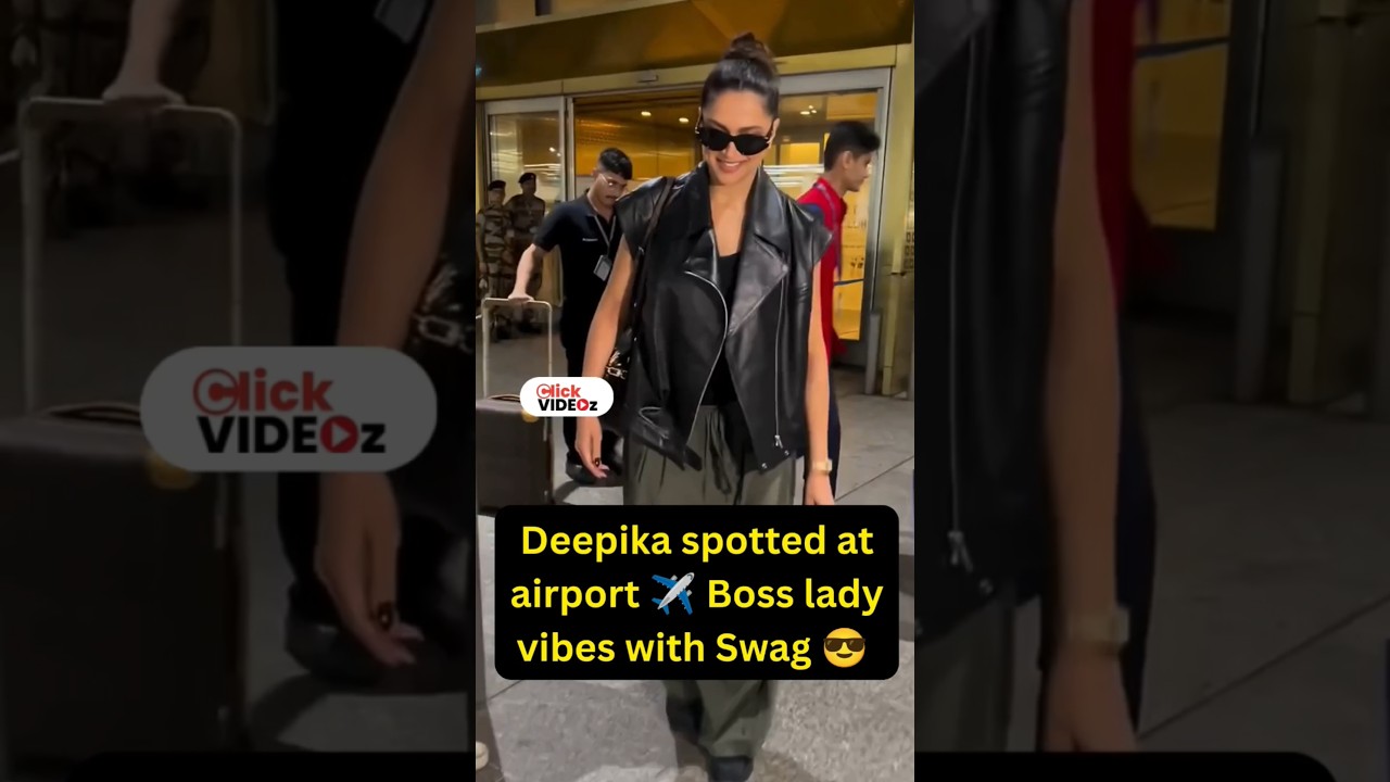 Deepika spotted at airport ✈️ Boss lady vibes with Swag #bollywood #shorts #airport #viral #trending