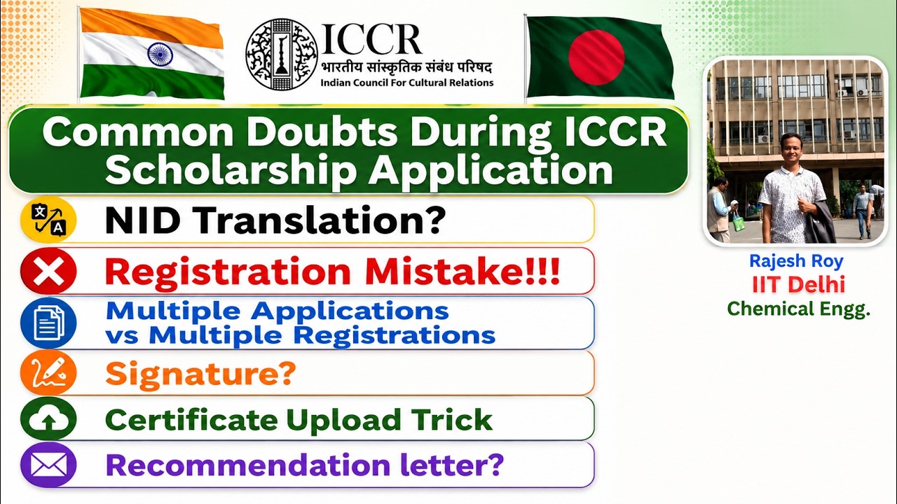 Common doubts during iccr scholarship application | Watch before applying for ICCR Scholarship