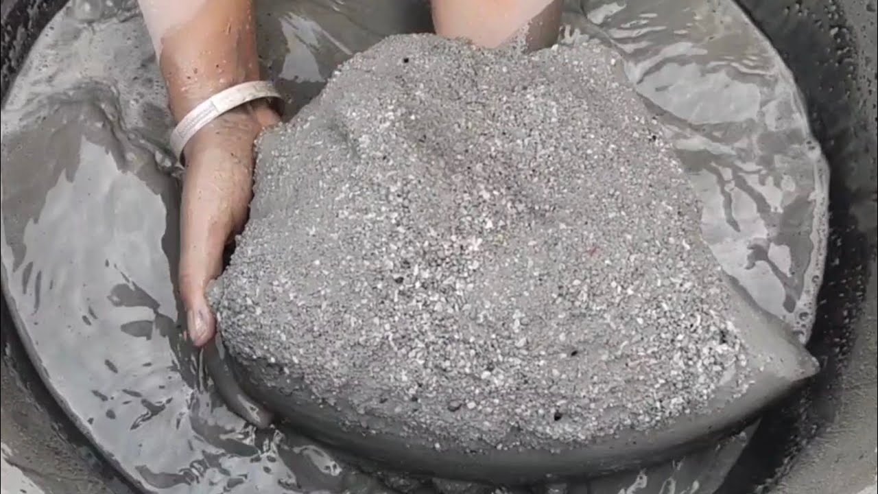 Super soft dusty sand cement with white grainy concrete  dry 💦 crumbling ||ASMR|| @asasmr