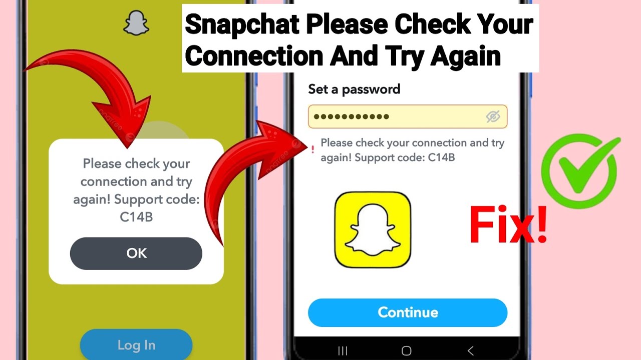 Please Check Your Connection And Try Again! Support Code : C14B | Fix Snapchat Login Problem 2025