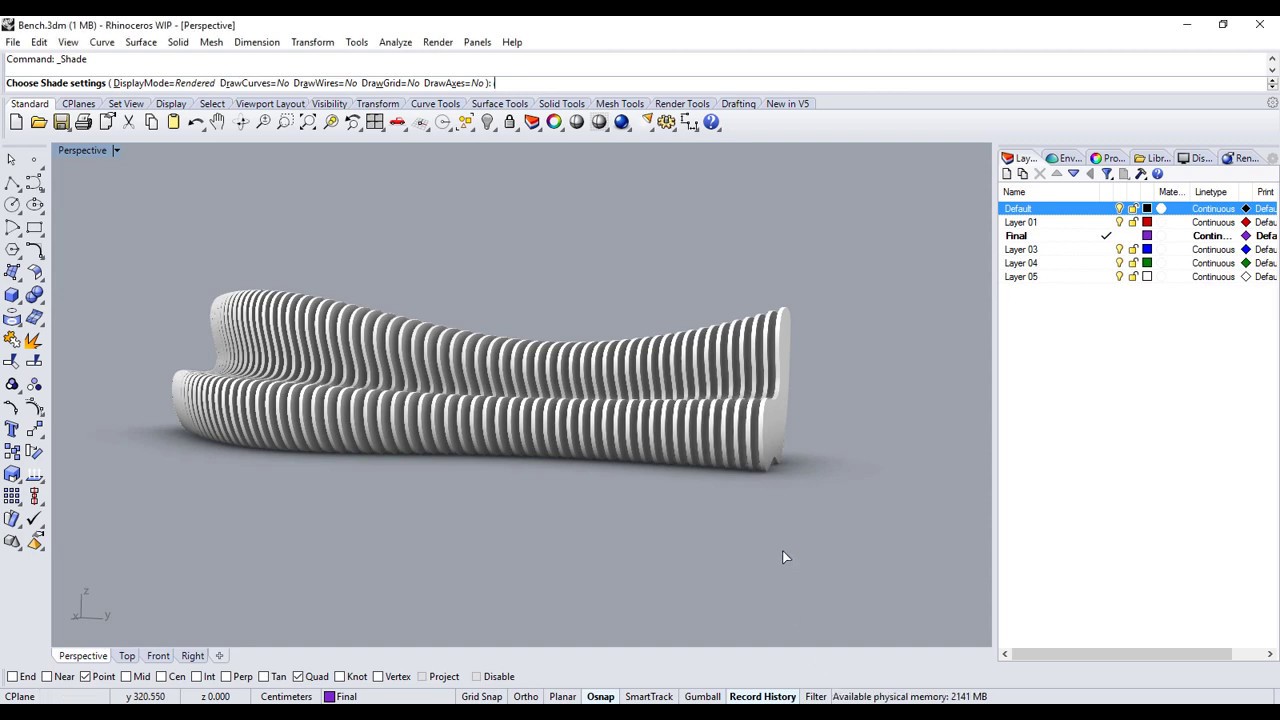 Model a Bench in Rhino 6