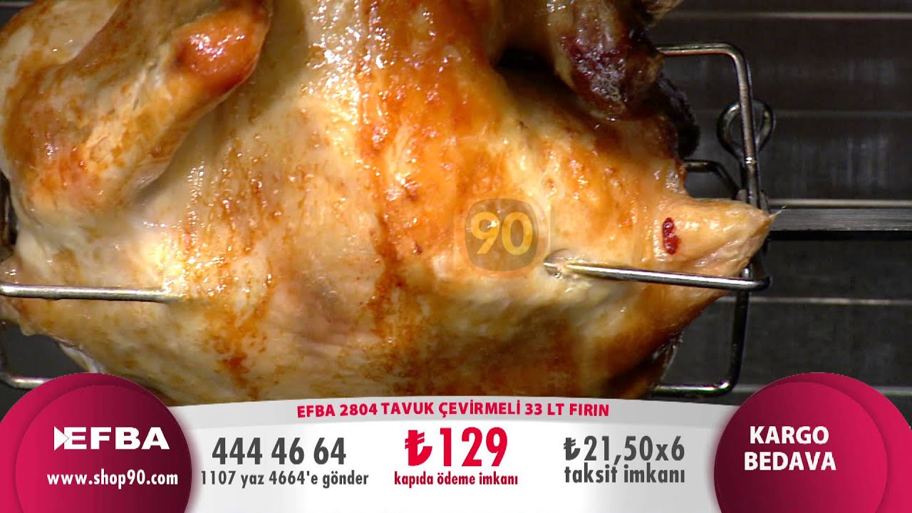 EFBA - 2804 Tavuk &Ccedil;evirmeli Fırın - Rotisserie Oven - 33 LT