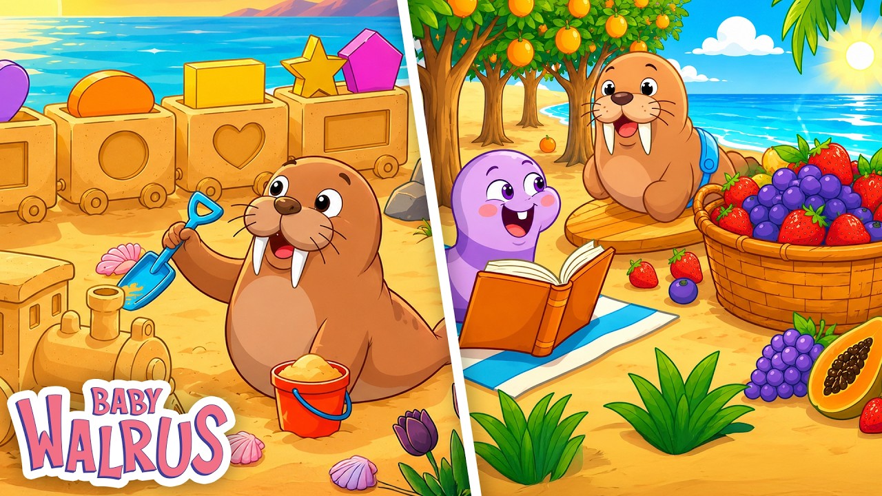 🔺🍎 Učimo Oblike i Voće! Prve Reči za Bebe 0-2 | Kompilacija | Baby Walrus na Srpskom