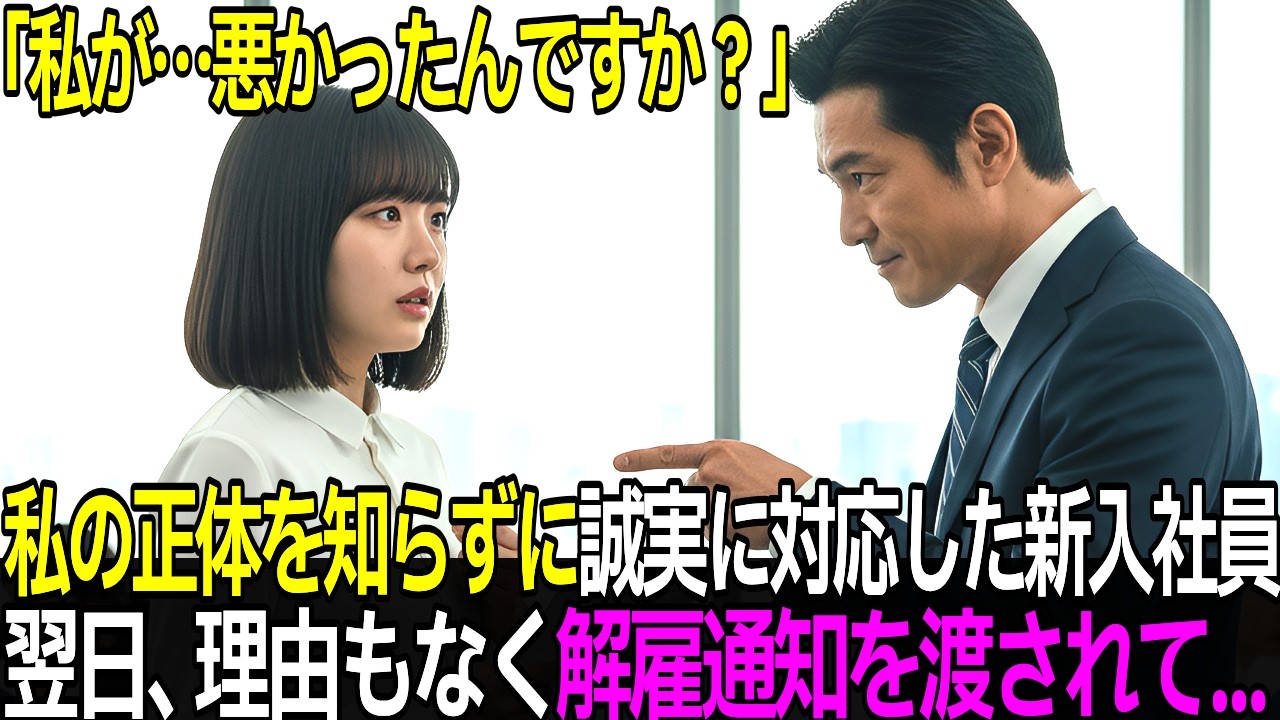 「実は大物と知らず」誠実に対応した新人OLへの解雇通知が、翌月、巨大地主の老人の逆鱗に触れ会社が崩壊危機に…