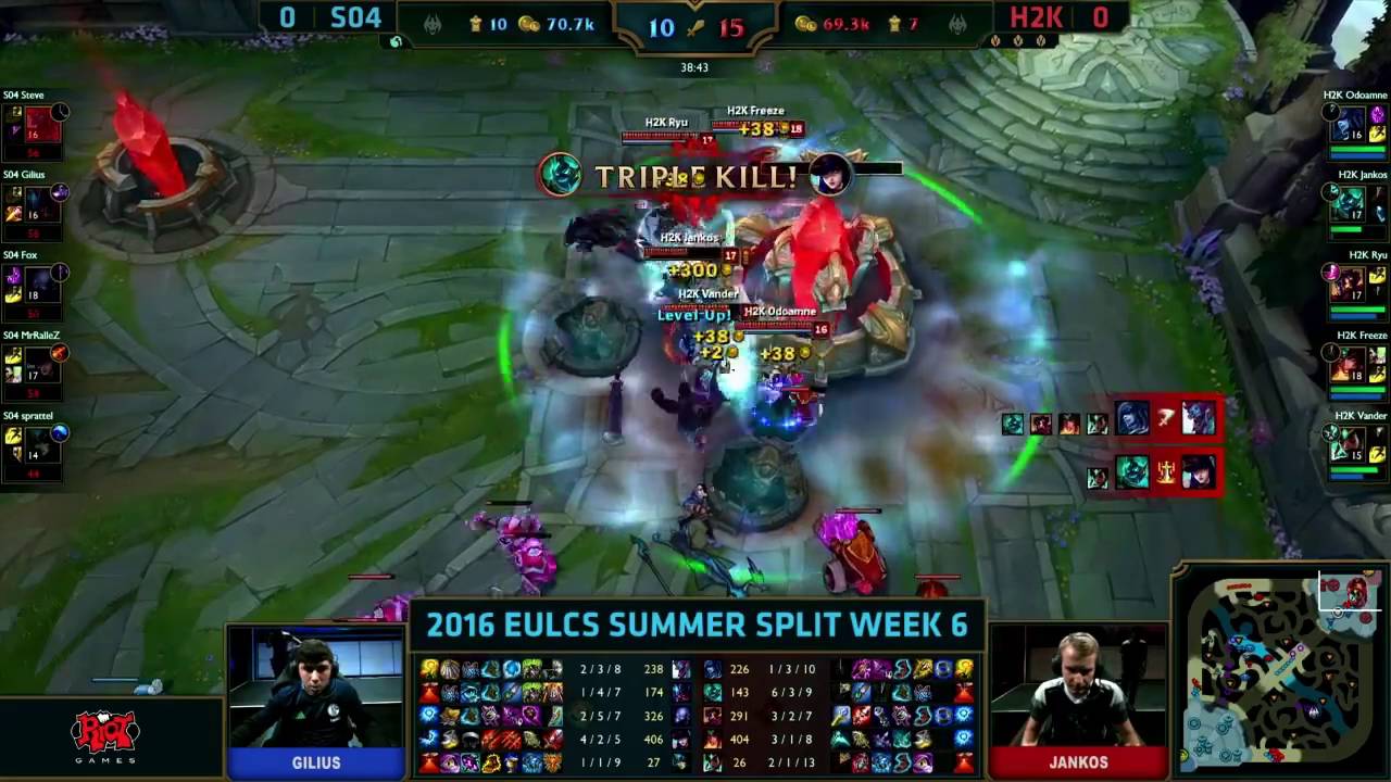 League of Legends: S04 vs H2K | Jankos Quadra Kill | EU Summer LCS 2016
