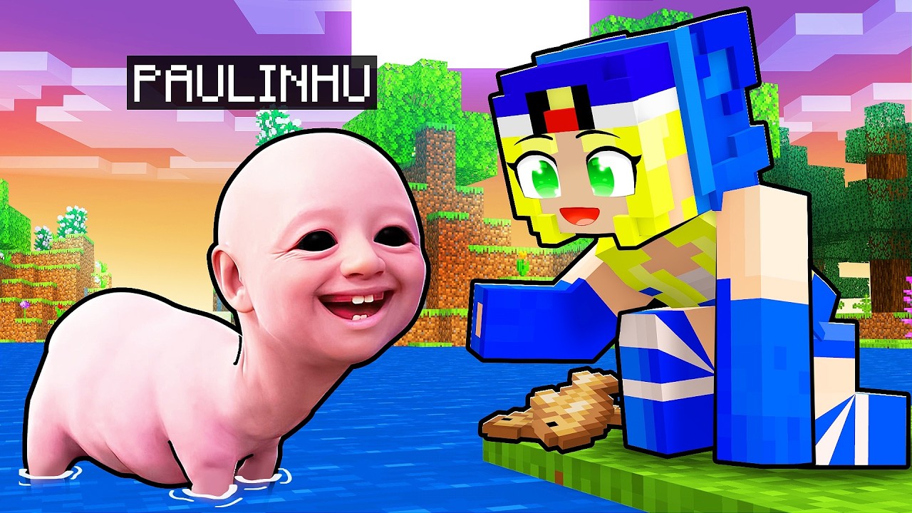 JOGANDO como BEBÊ HUMAN HEAD SEA MONSTER no Minecraft...