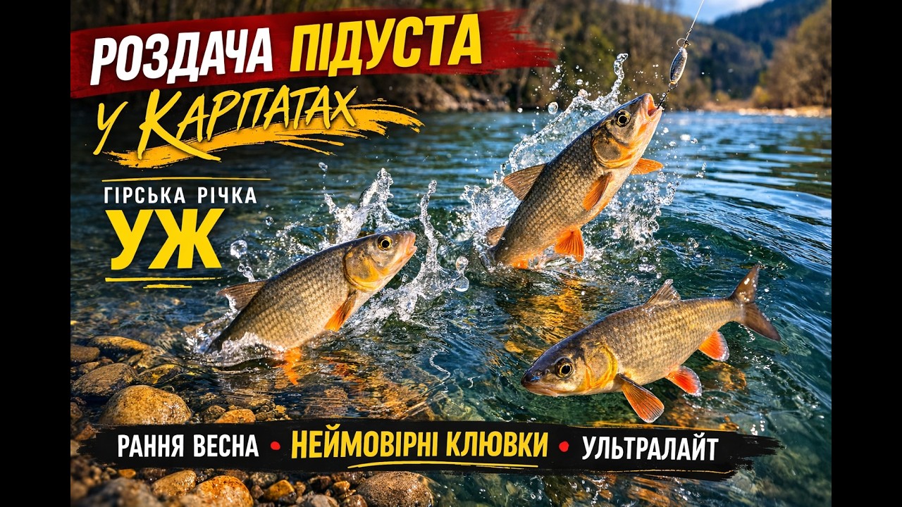 Весняна роздача підуста на річці Уж | Ультралайт гнеться в дугу