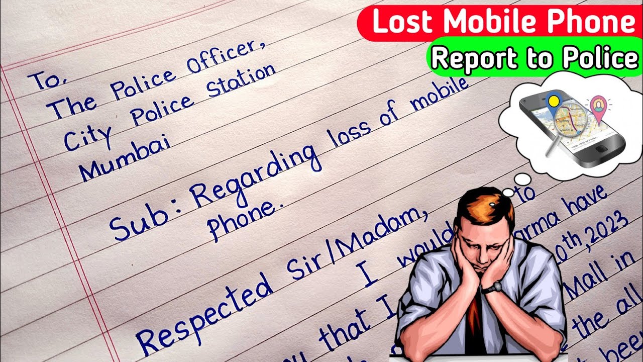 Write A Letter To Police Station For Lost Mobile Phone 📱| Lost Mobile Phone Complaint Letter |