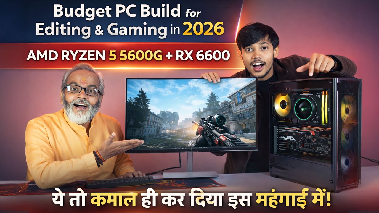 ये तो कमाल ही कर दिया इस महंगाई में! 🔥 PC Build for Editing & Gaming 2026 ⚡ Ryzen 5 5600G + RX 6600