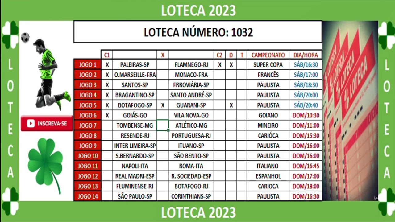 PALPITES LOTECA 1032