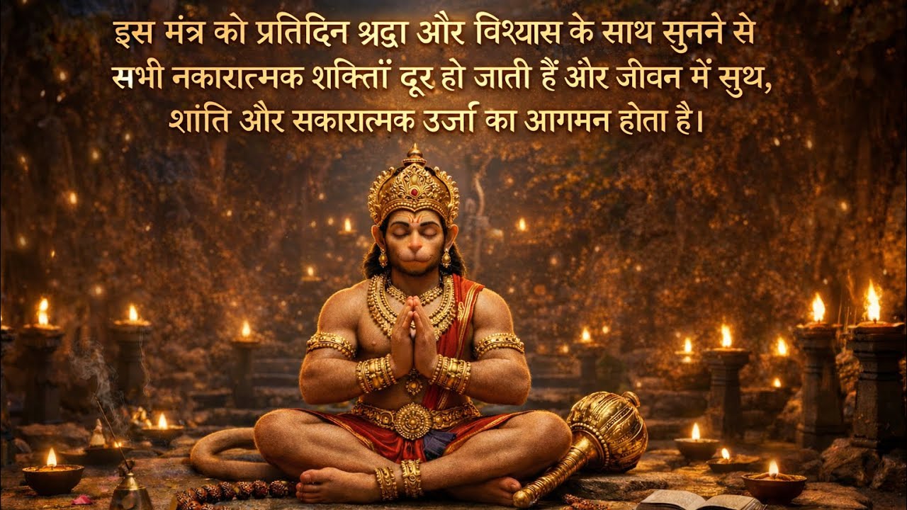 ⚡ गुप्त हनुमान बीज मंत्र | हर डर और बाधा होगी समाप्त#हनुमानजी#हनुमान#HanumanJi#HanumanBeejMantra