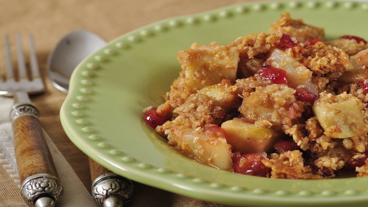 Cranberry Pear & Apple Crumble Recipe Demonstration - Joyofbaking.com