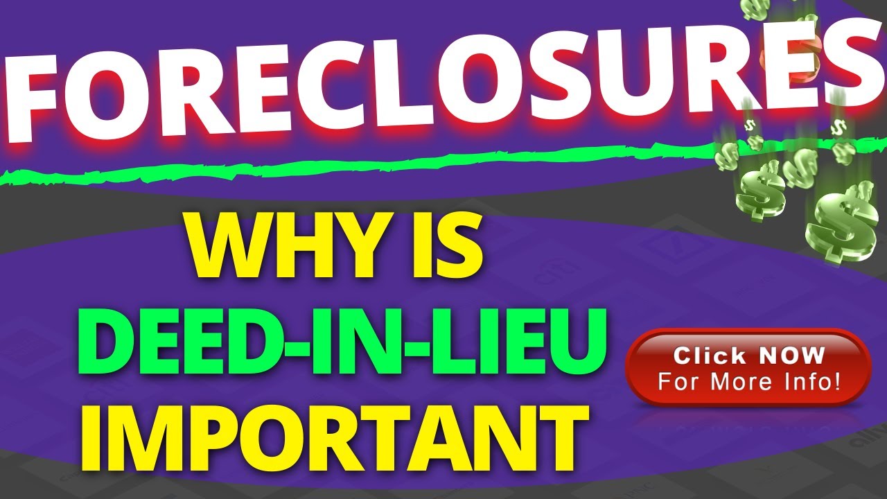 FORECLOSURES: Why is a Deed-In-Lieu Important Investor or Homeowner 🏚️[MUST WATCH - Short]