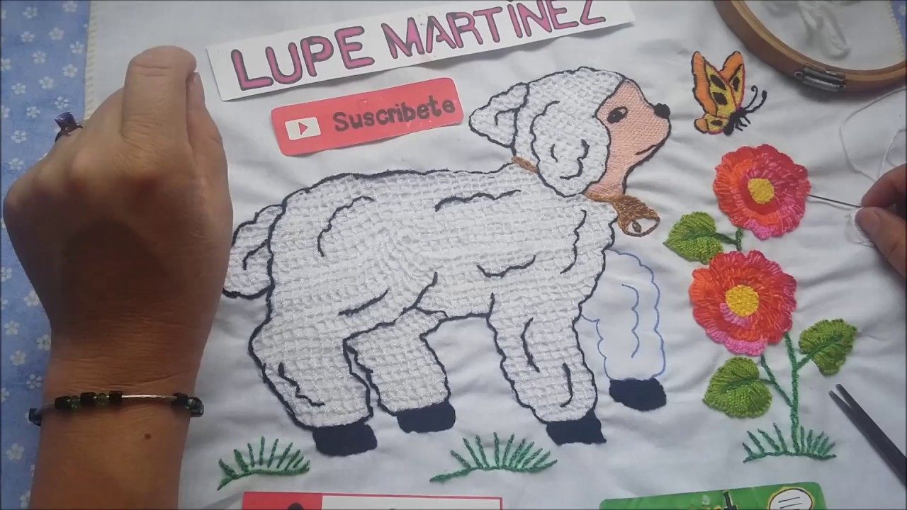 Como bordar un borreguito con puntada ojal o feston