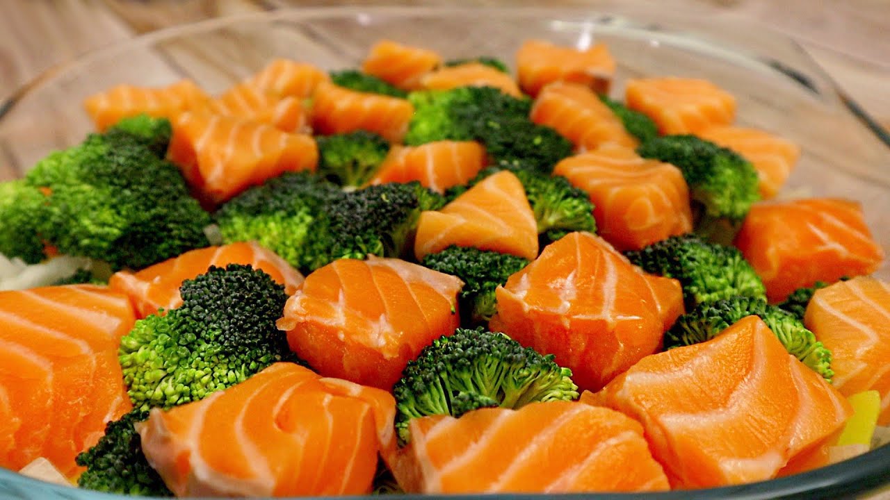 Брокколи с Лососем в духовке. Вкусный рецепт # 81