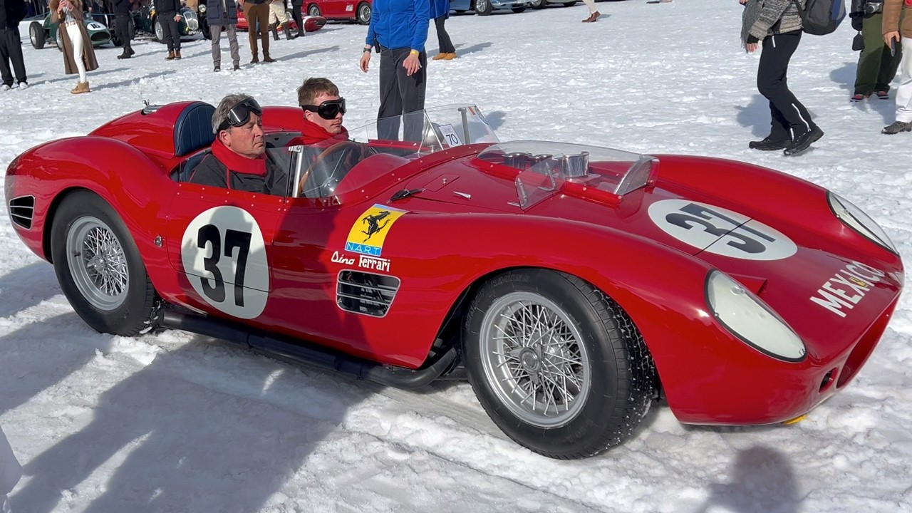 Classic Cars The ICE St. Moritz 2025 Oldtimer-Show mit Supercars 4K Snow Carspotting