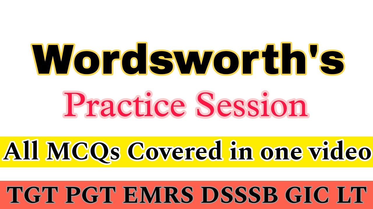 🎯UP TGT PGT ENGLISH | WILLIAM WORDSWOTH | LT ENGLISH, GICLECTURER ENGLISH,TGT PGTENGLISH 🎉📕📙📒📗