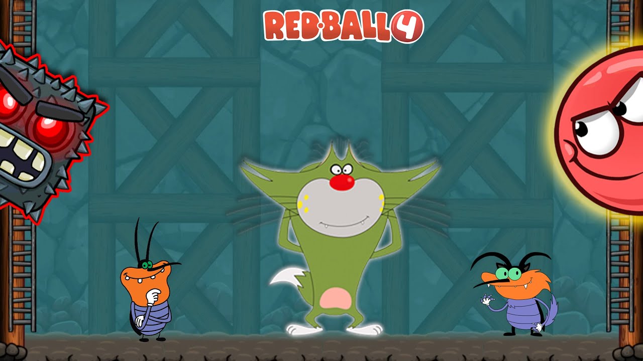 RED BALL 4 CAVE FIGHT OGGY AND THE COCKROACHES