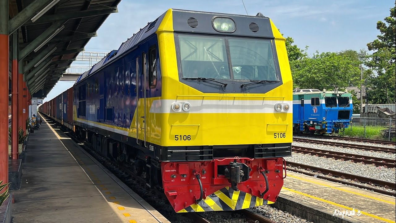 รวมรถไฟสายตะวันออกที่ชุมทางฉะเชิงเทรา การสับเปลี่ยนรถบำรุงทาง และรถจักร CSR 5106 ทำขบวนรถสินค้า ICD